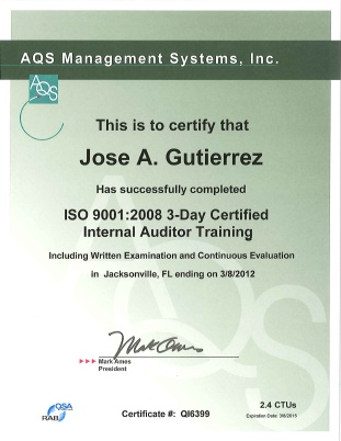 AQS Certificate